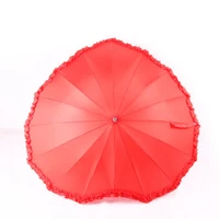 creative heart shaped love umbrella adult bride wedding gift solid color red waterproof and windproof umbrella for men and women