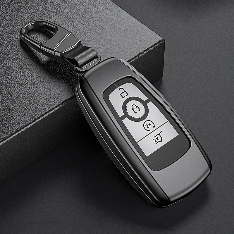 

Aluminum Alloy TPU Car Remote Key Case Cover For Ford Fusion Mondeo Mustang Edge Expedition EXplorer F-150 F-250 F-350 2018 2019