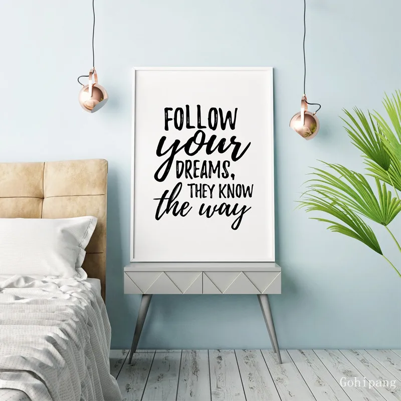Следуйте за Вашей Мечтой художественный принт плакат настенные картины