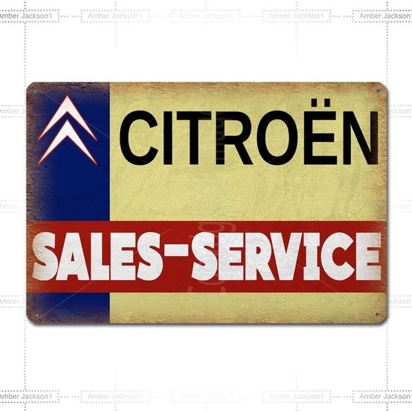 

Hello!Welcome to our shop! Citroen Sales Service Car Auto Garage Vintage Retro Tin Sign Metal Decor Metal S