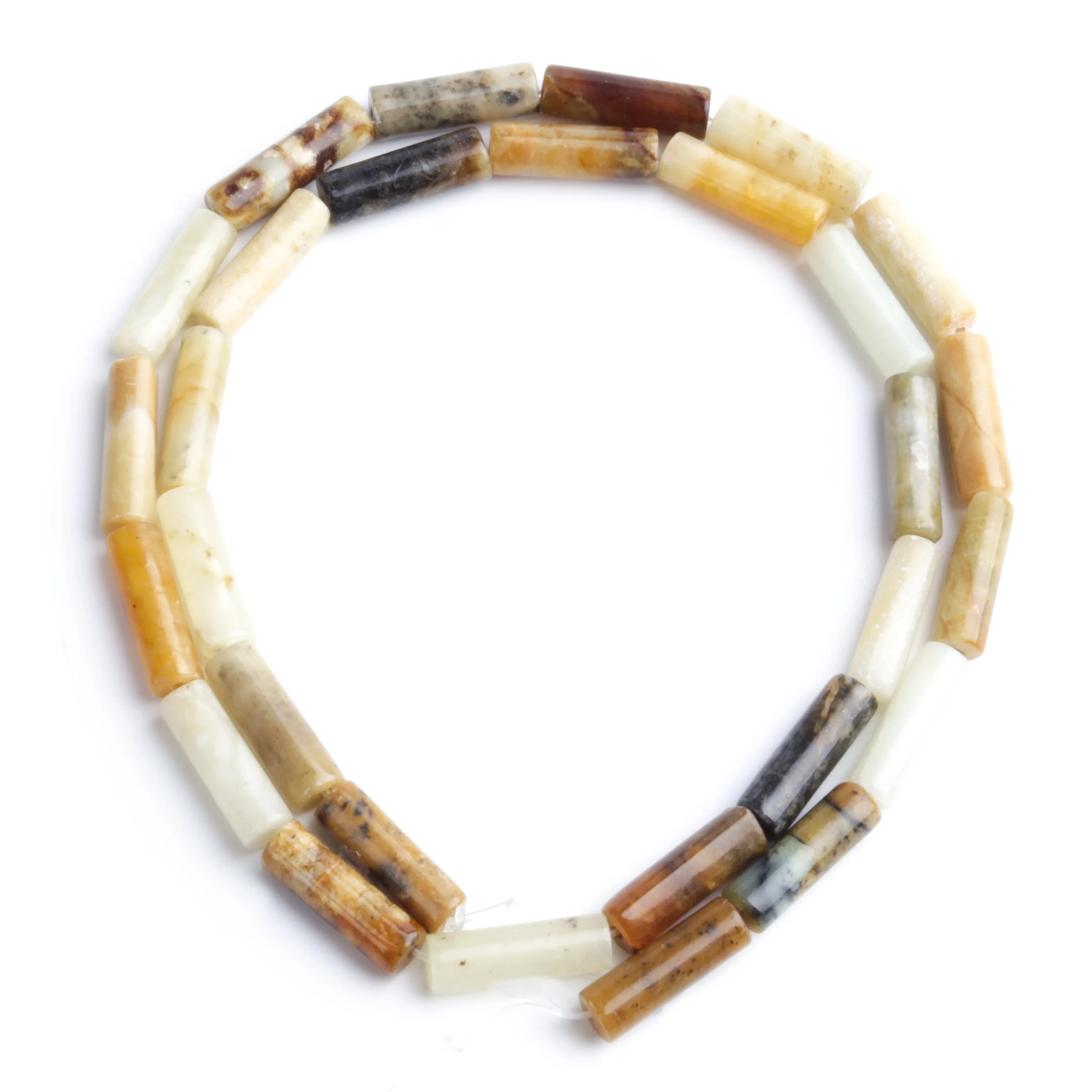 

Natural Stone 4x13mm Yellowstone Bucket Beads Cylindrical Beads Loosely Spaced Bead Septa Beads DIY Necklace Bracelets Earrings