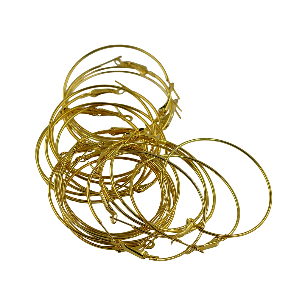 

20 штук Для женщин цвета: золотистый, Серебристый покрытием женские круглые большие серьги-кольца петли вышитые бисером серьги