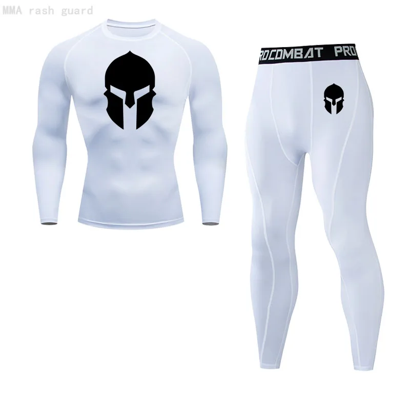 MMA underwear Men's Fitness Clothing Indoor Sports Jogging suits Compression tights Quick dry Mens bodybuilding suit Sport suit