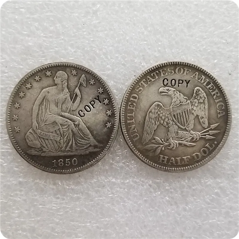 США 1850 P O SEATED Свобода Половина доллара копия памятные монеты монет медаль