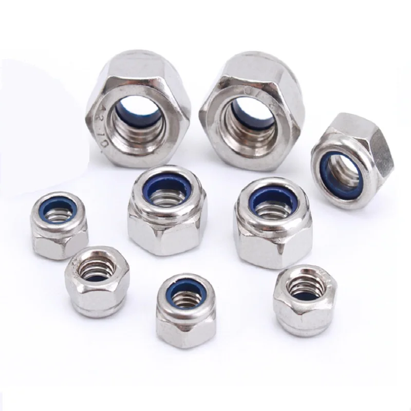 Бесплатная доставка 304 нержавеющая сталь нейлон самоблокирующиеся шестигранные