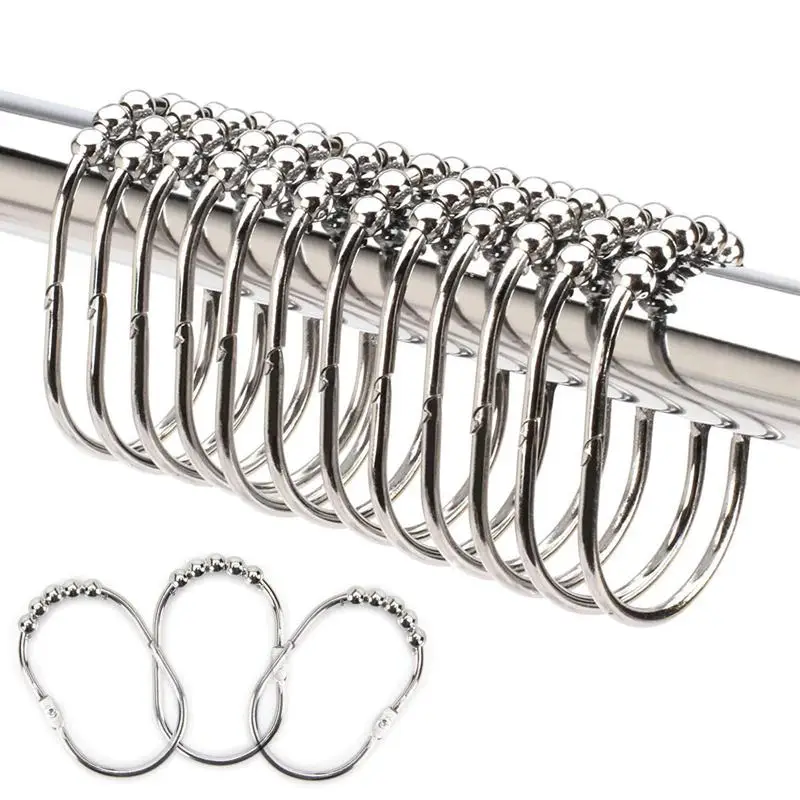 Набор колец/крючков для штор душа декоративная полированная хромированная