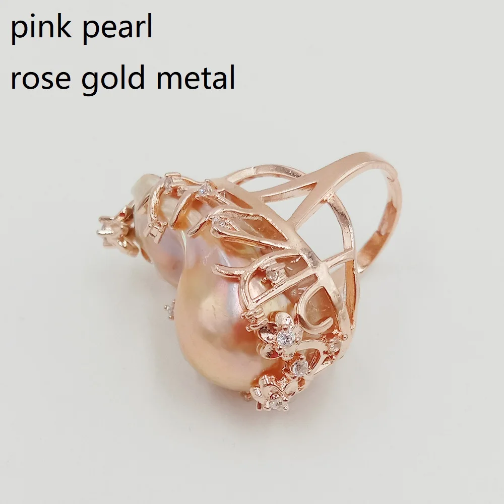 100% Кольцо из натурального пресноводного жемчуга большое кольцо барокко жемчуг