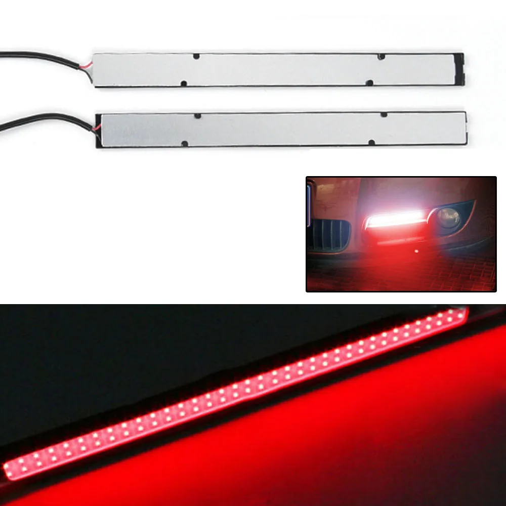 

2pcs 17cm COB LED Light Strip RED Waterproof Car Work Light Bar 12V DRL Fog Light Driving Lamp Car Accessories