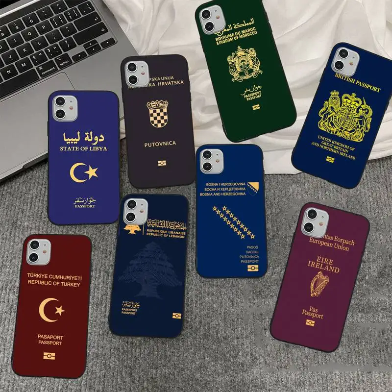 

Fashion Passport Phone Case for iPhone 11 12 13 mini pro XS MAX 8 7 6 6S Plus X 5S SE 2020 XR cover