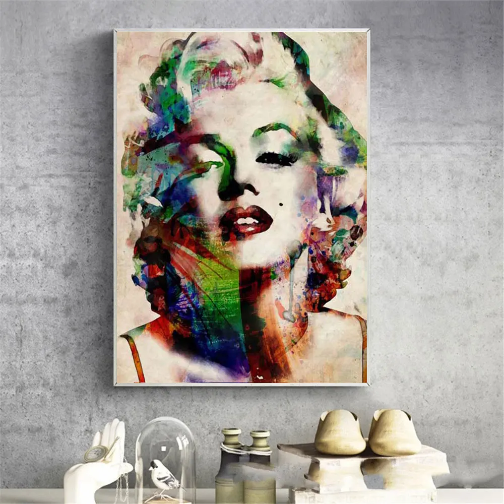 

Modern Movie Star Woman Posters And Prints Colorful Marilyn Monroe Wall Art Canvas Painting Nordic Wall Pictures Home Decoration