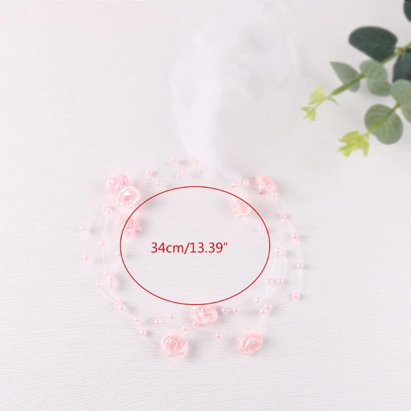 

Baby Flower Faux Pearl Headband Hair Band Strap Princess Headwear Hair Accessory