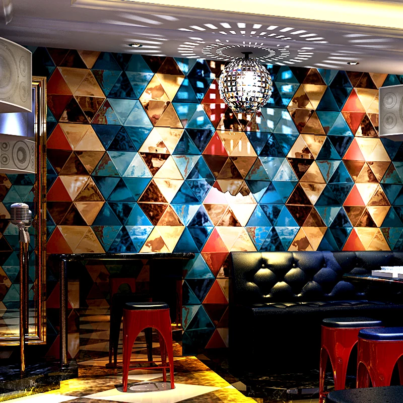 Современные кожаные 3D обои из искусственной кожи с подсветкой ПВХ модные KTV