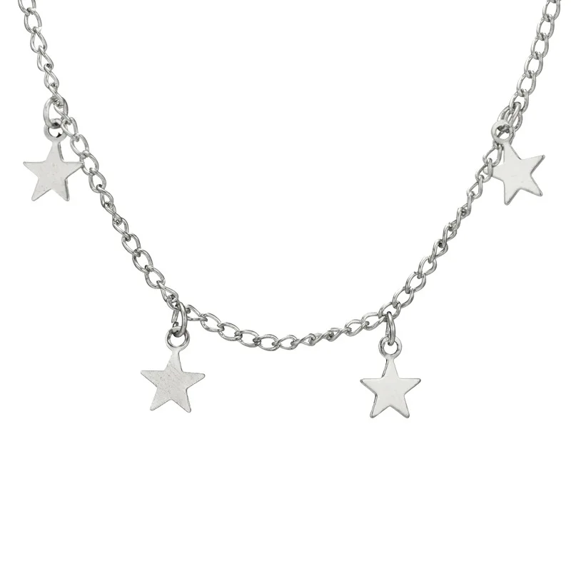 Однослойная маленькая звезда кулон креативный кисточкой Короткое ожерелье для