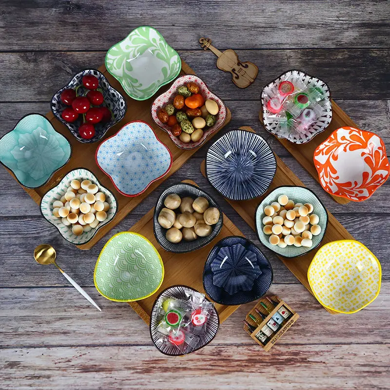 4 шт./компл. керамическая подглазурная домашняя тарелка для соуса, креативная тарелка для закусок, блюдо для соуса, кухонная тарелка для приправ, посуда - Идеальный пикник