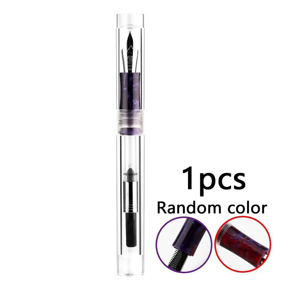 NEW C1 Dropper Fountain Pen Fully Transparent Large-Capacity Fine Gift Fashion Ink Two-color Iridium random Storing E2H3 |