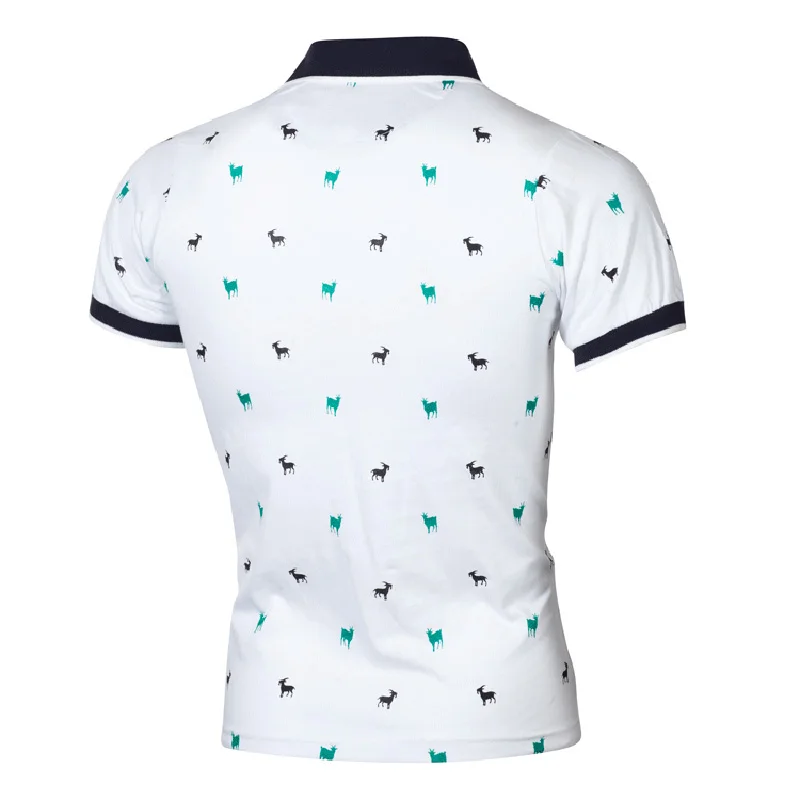 

Printed Polo Shirt Men Summer Turndown Collar Short Sleeve Shirt Business Tops Clothing Mens Breathable T Shirts Man MY355