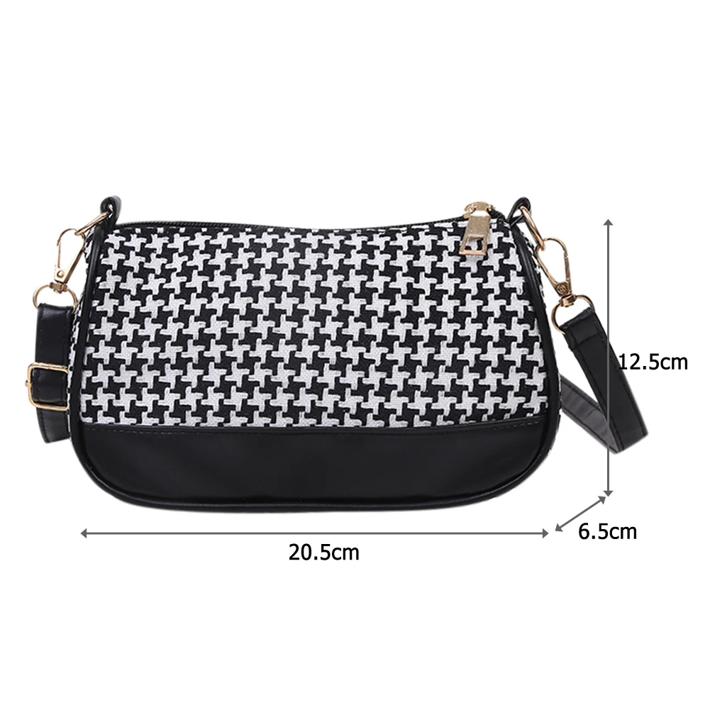 

Fashion Women Crossbody Bag Plaid PU Leather Splicing Female Portable Autumn Winter Casual Daily Shoulder Messenger Bags 2021