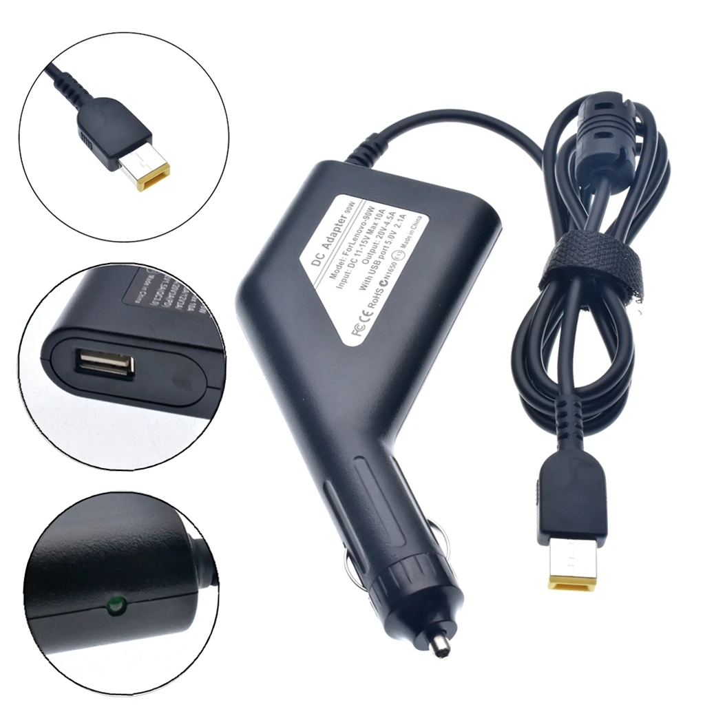 

Dc Laptop Car Charger 20V 4.5A 90W for Lenovo ThinkPad X240S E431 E531 G500 G505 T440 E431 E360 S3 Power Adapter