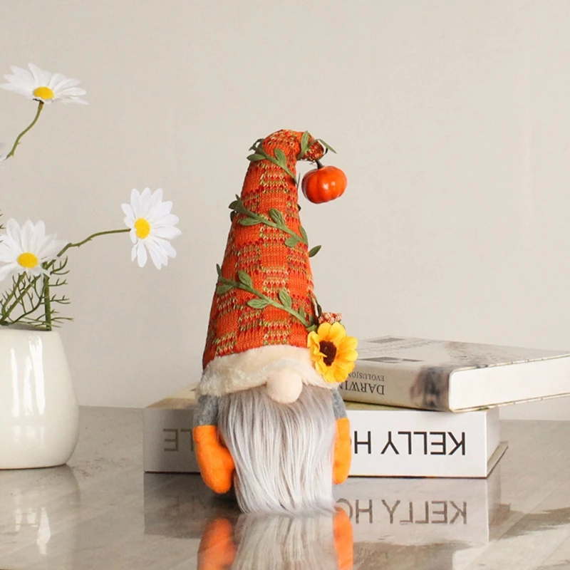 Nomo de oto&ntilde;o, calabaza, girasol, sueco, Nisse, Tomte, elfo, enano, adornos de felpa para Navidad, Oto&ntilde;o, decoraci&oacute;n de Acci&oacute;n de Gracias-2