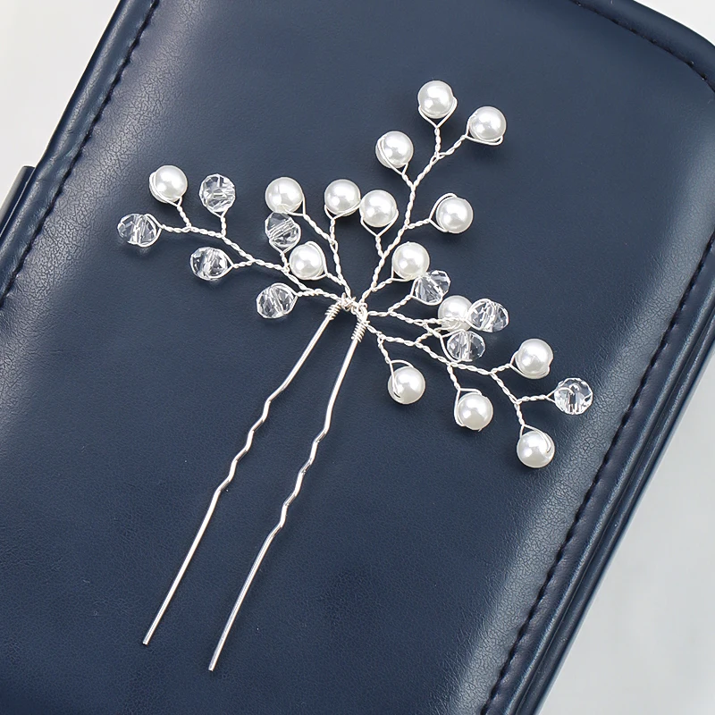 Свадебные Заколки Для Волос золотого и серебряного цвета с кристаллами жемчугом