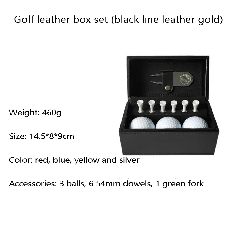 

10 PCS With 6 Golf Tees 3 Golf Balls Divot Repair Tool Leather Box Set