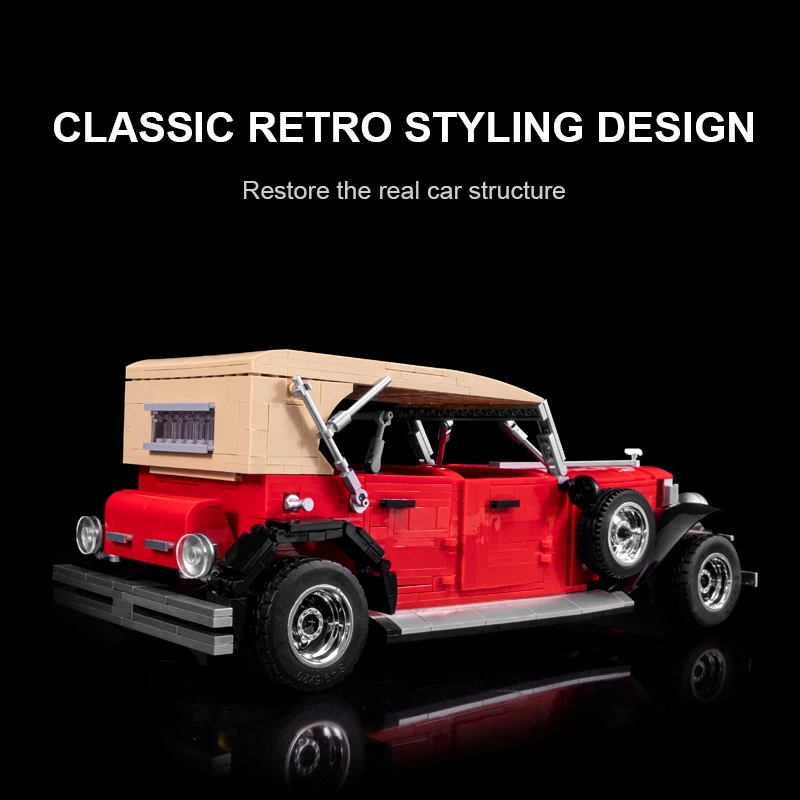 

8612 New MOC High-Tech 1134PCS Model Retro Classic Car Building Blocks Creative DIY Bricks Toys for Kids Gifts Birthday Sembo