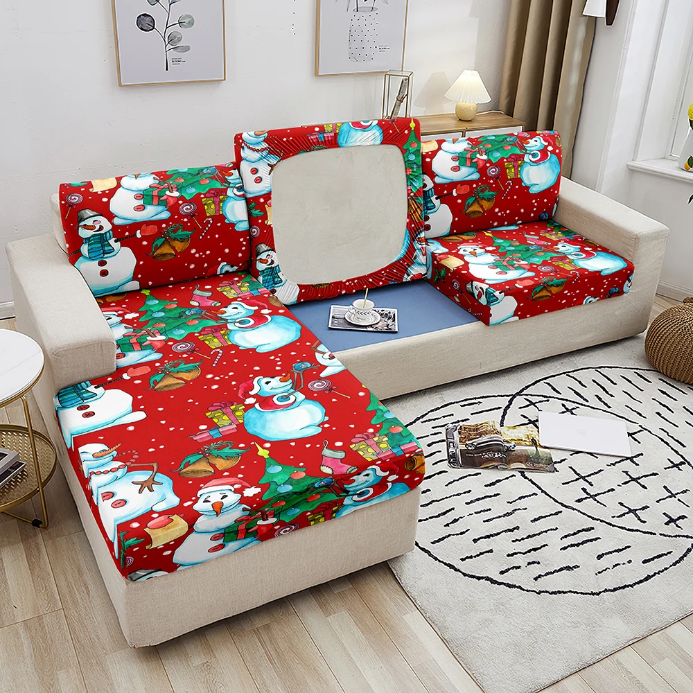 Sofa Seat Cushion Cover Santa Claus Elk Christmas Decoration For Home 2021 Ornaments Natal Navidad New Year 2022 | Дом и сад