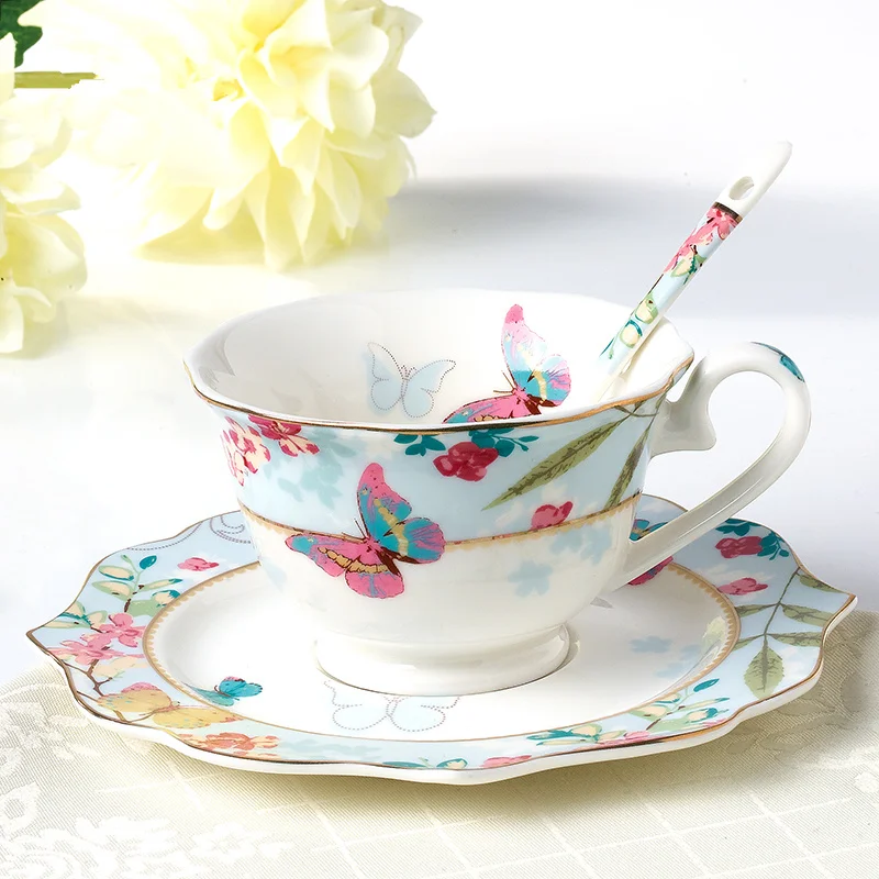 Винтаж Творческий Кофе кружка лоток ложка блюдце Керамика английский Чай Набор