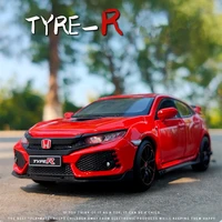 132 honda civic type r alloy car model diecasts metal toy sports car vehicles model simulation sound light collection kids gift