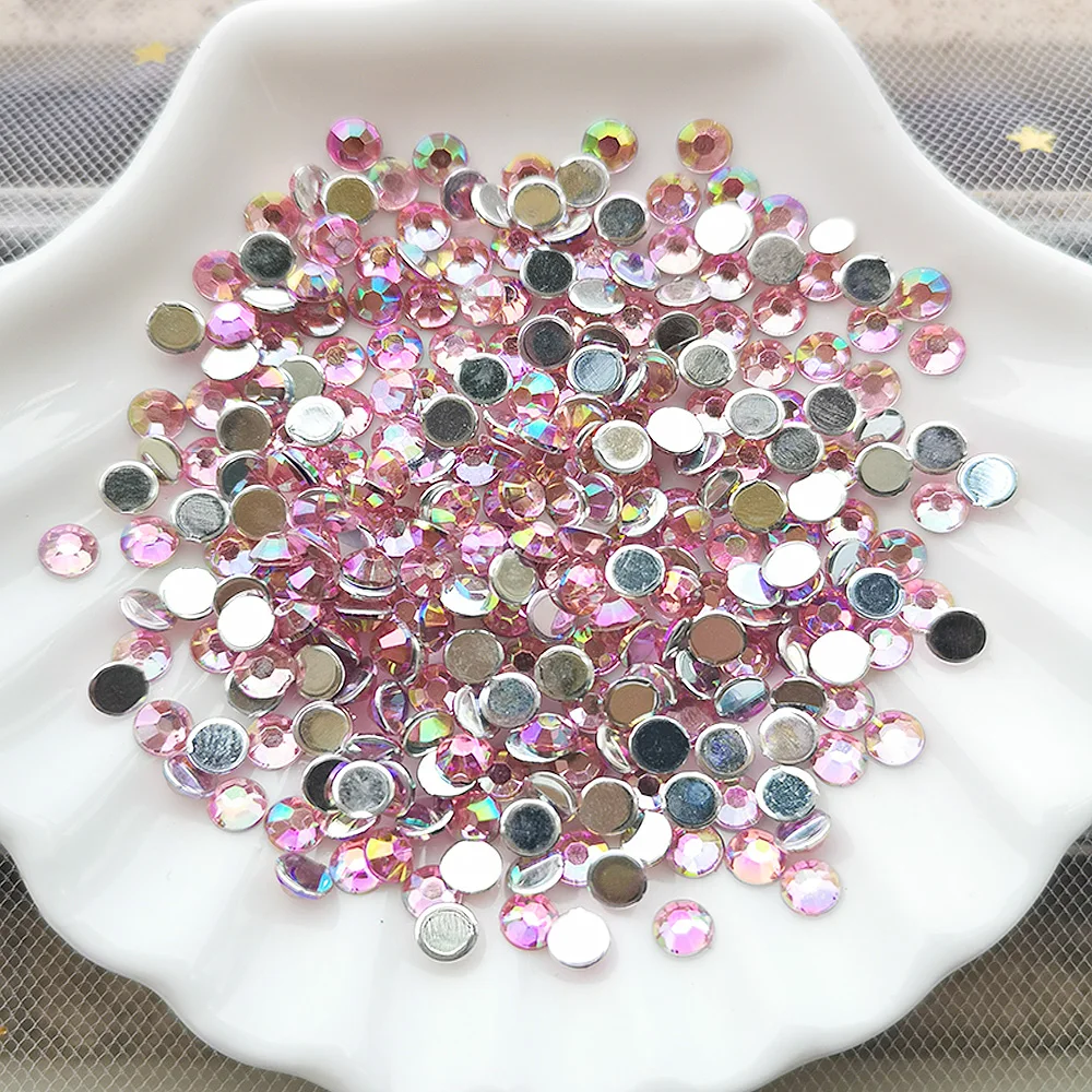 4 мм кристалл AB круглый плоский задний 3D дизайн ногтей Стразы DIY без горячей