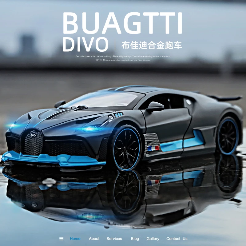 Бесплатная доставка модель автомобиля Bugatti Veyron Divo 1:32 из сплава игрушечный
