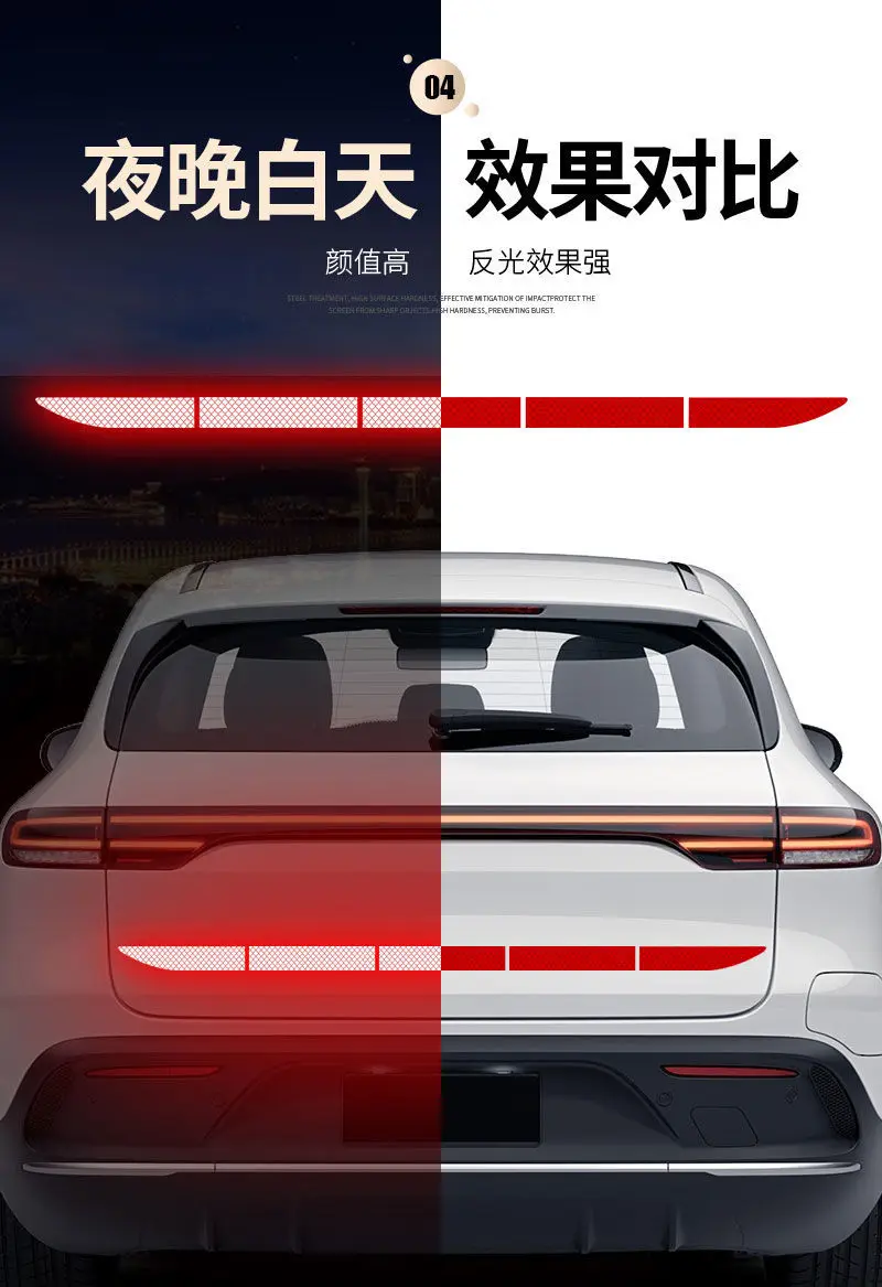 

Car reflective sticker trunk exterior car accessories reflective warning OPEN high reflective driving safety reflective strip