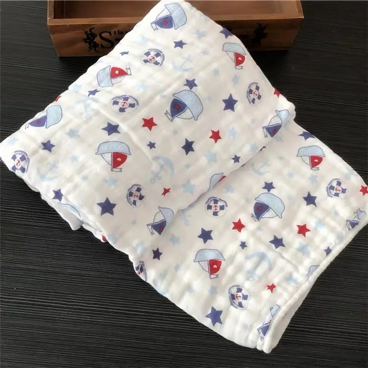 6 Layers Crinkle Cotton Gauze blanket 100% prints color 120x120 cm baby 340 grams 1 piece for sample testing | Дом и сад