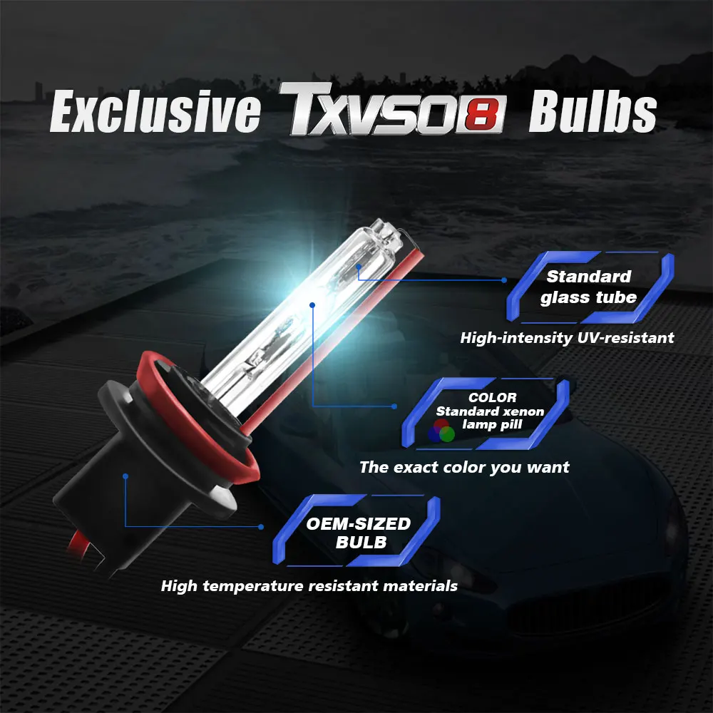 DHBH-TXVSO8 автомобильные ксеноновые светодиодные лампы для фар, 110 Вт 6000 К 12000лм лампа галогенная на замену или 2 шт. светодиодная внешняя лампочка