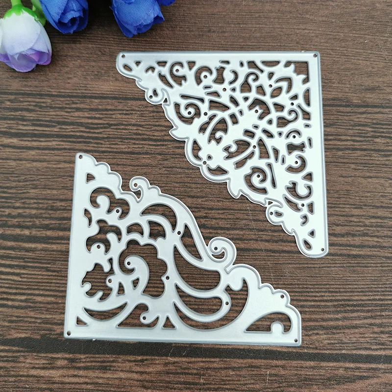 Маленькая Цветочная рамка кружевные металлические режущие штампы трафареты для