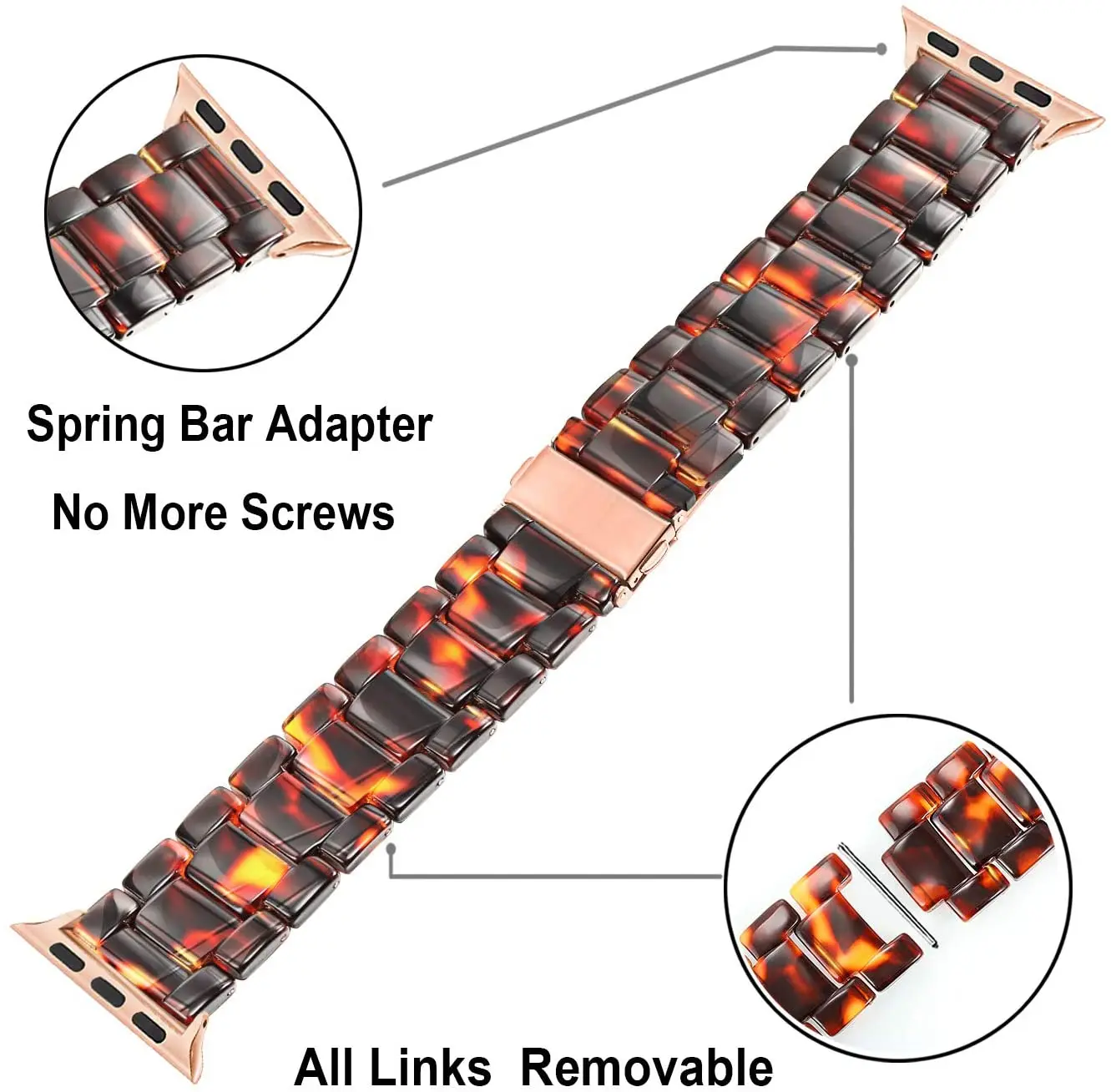 Resin strap for apple watch band 7 44mm 40mm 42mm 38mm 41 45mm correa transparent Loop watchband for iwatch 7 6 se series 5 4 3