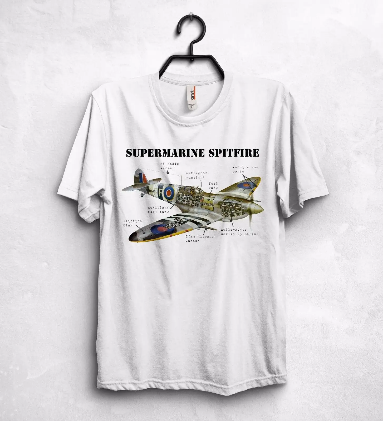 RAF суперморская футболка Spitfire армейская WW2 мировая война II битва Британии крутая