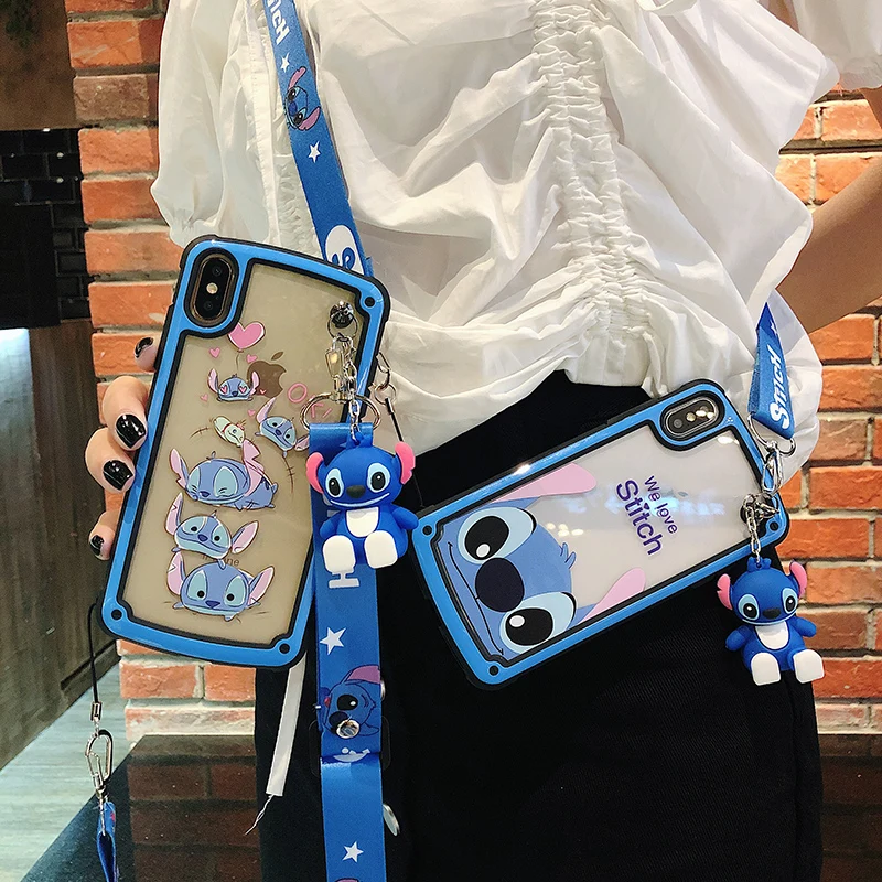 Для iphone XS max XR X Stitch акриловый прозрачный чехол для телефона 8plus 7plus 6SP 7 8 6 6S милый