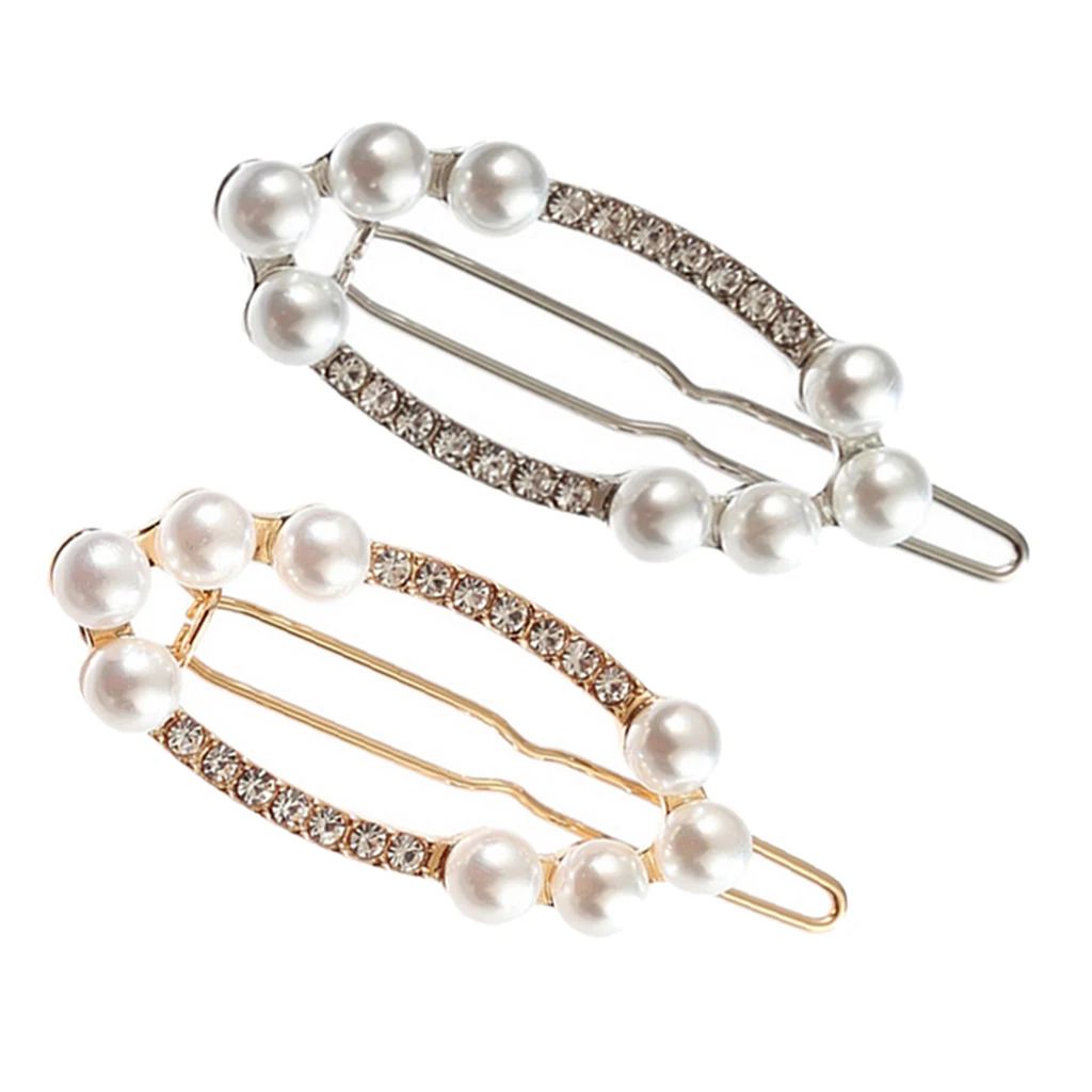 

Prettyia Fashion Geometric Hairpin Clip Pearl Hairclip Barrette Styling Tool