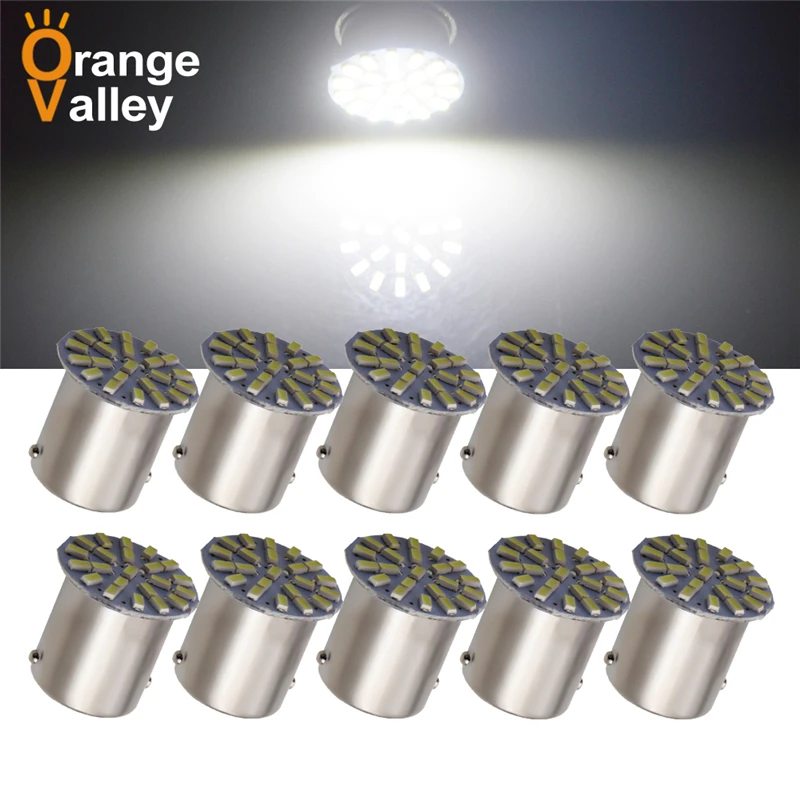 10 шт. 1157 Bay15d Автомобильный светодиодный светильник с P21/5W 22 3014 SMD авто тормоз лампы