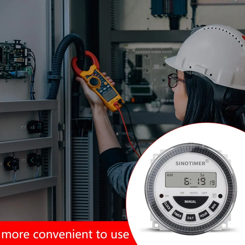 

TM619 1NO + 1NC Volt Free Output 16A LCD Time Relay Control 220VAC 7 Days Programmable Digital Timer Switch