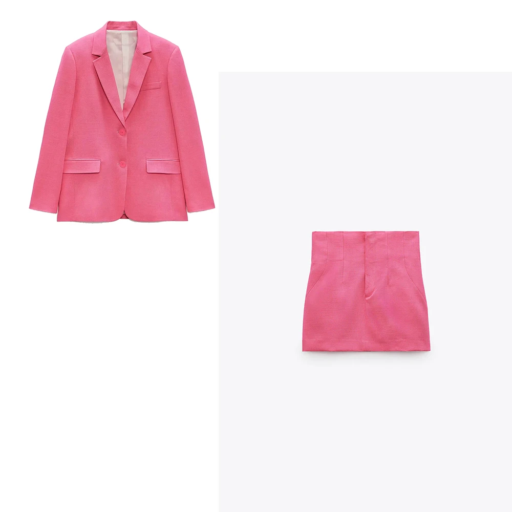 

ZREDARA 2021 European and American women's spring and summer models loose temperament jacket pockets straight blazer