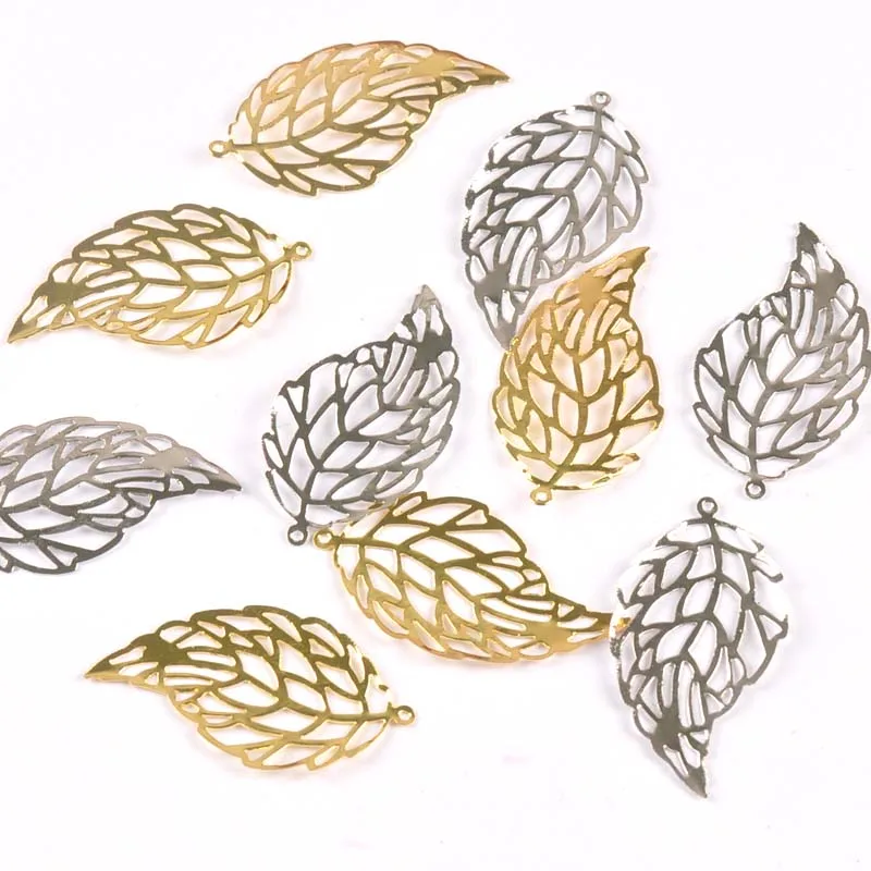 20 шт. Металл поделки Золото Серебро лист филигранные обертки цветок Разъемы для