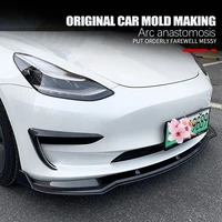 forged abs carbon fiber front bumper chin lip protection for tesla model 3 sedan 2017 2021