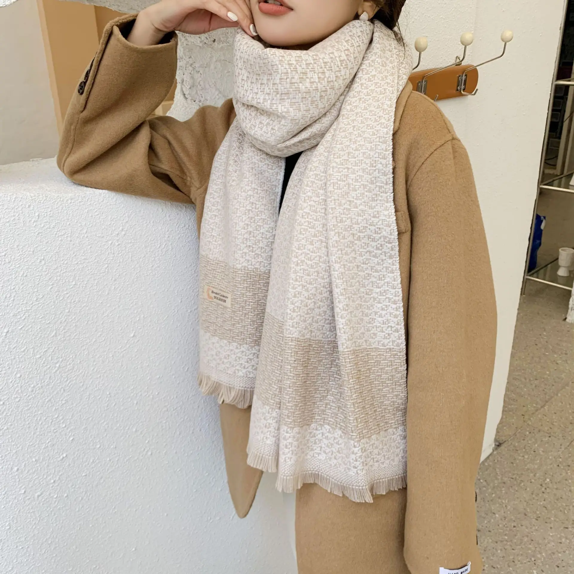 

Cashmere Scarf Winter Women Pashmina Shawls Warm Blanket Wraps Female Foulard Bandana Scarves 2022 Ladies Hijabs Tassel Echarpe