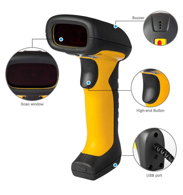 

JEPOD JP-W5 wired 2d ip67 scanner industrial barcode scanner waterproof mini wired scanner