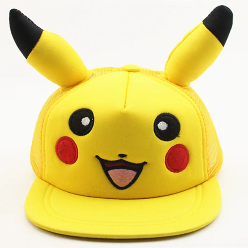 Кепка с рисунком покемона Пикачу для детей и взрослых уличная бейсболка защитой