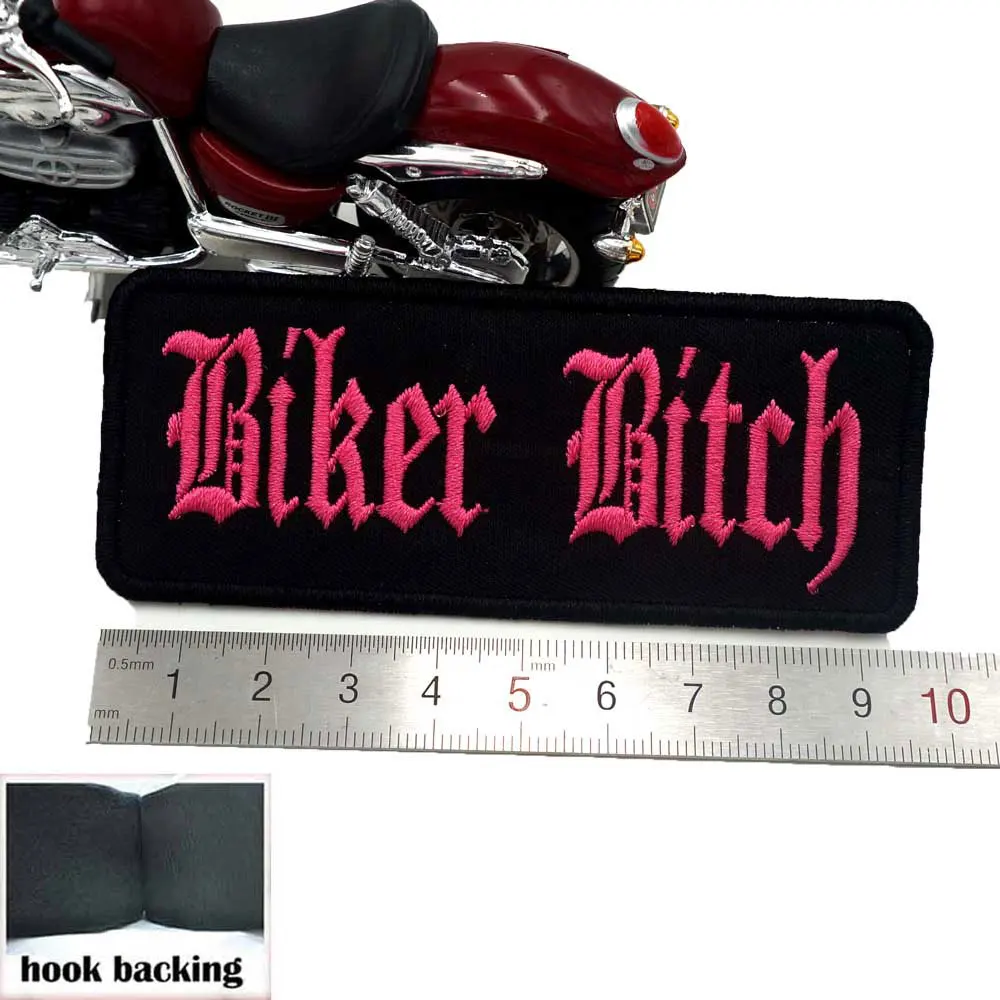 Байкер BITCH Именные Бирки вышитые в байкерском стиле из ПУ искусственной кожи
