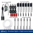 Светодиодсветильник лента RGB для автомобиля, декоративная неоновая полоса с управлением музыкой, 14 в 1, 12 В, для салона автомобиля