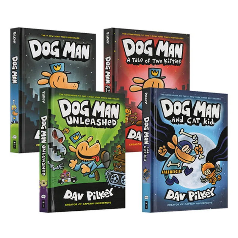4 Books Set Dog Man The Epic Collection 1-4 English Kids Child Hilarious Humor Novel Manga Comic Book